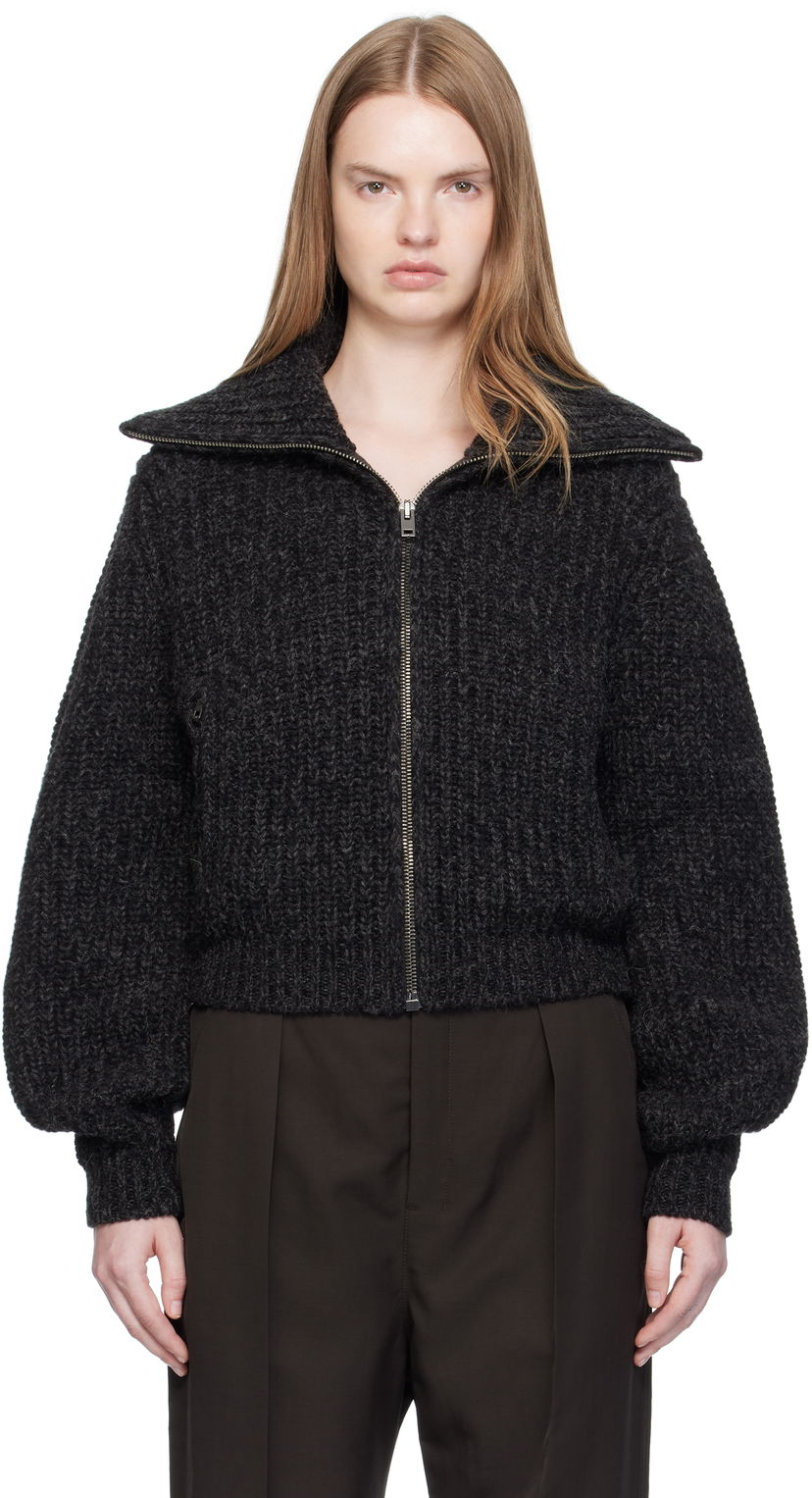 Pleteni pulover LEMAIRE LEMAIRE Zipped Knit Cardigan Siva | OW1186 LK1029