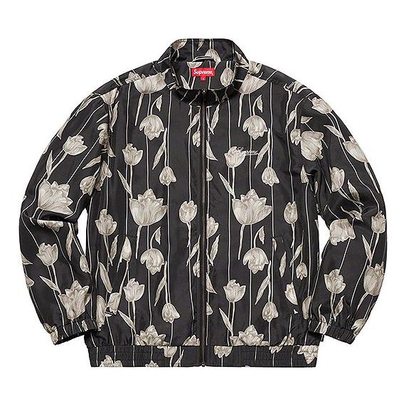 Jakna Supreme Floral Silk Track Jacket Črna | SUP-SS19-10344
