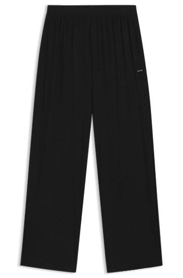 Pižame BOSS Monogram-print pyjama bottoms with logo plate Črna | 50550711