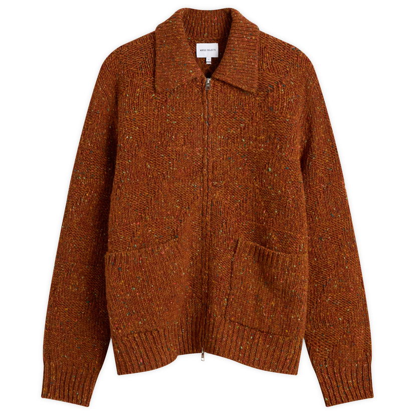Jakna NORSE PROJECTS Erik Donegal Diamond Knit Jacket Rjava | N45-0630-4042
