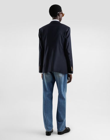 Jakna Dolce & Gabbana Double-breasted Wool Jacket With Patch Modra | G2TJ8ZFUBFAB4902, 2