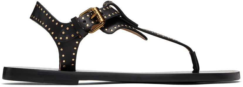 Modni dodatki ISABEL MARANT Isabel Marant Joony Studded Leather Thong Sandals Črna | SD0217FA-C1B05S