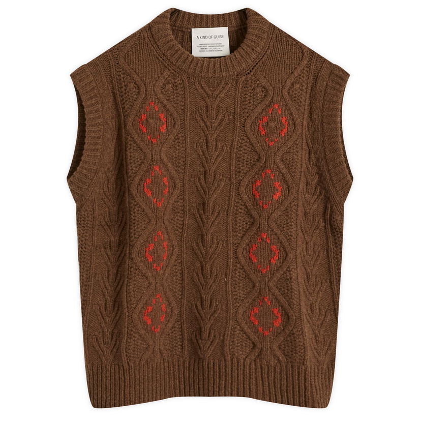 Telovnik A Kind of Guise Viscas Knit Vest Rjava | 562-10501-688