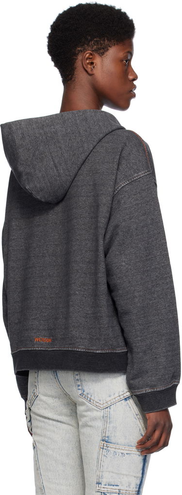 Pulover We11done Faded Zip-Up Hoodie Črna | WD-TJ0-24-787-U-BK, 2
