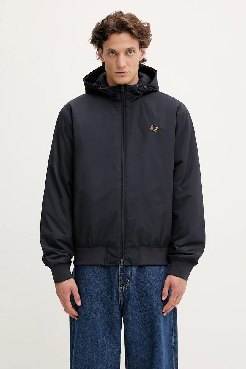 Bomber jakna Fred Perry Fred Perry Hooded Bomber Jacket Črna | J1304