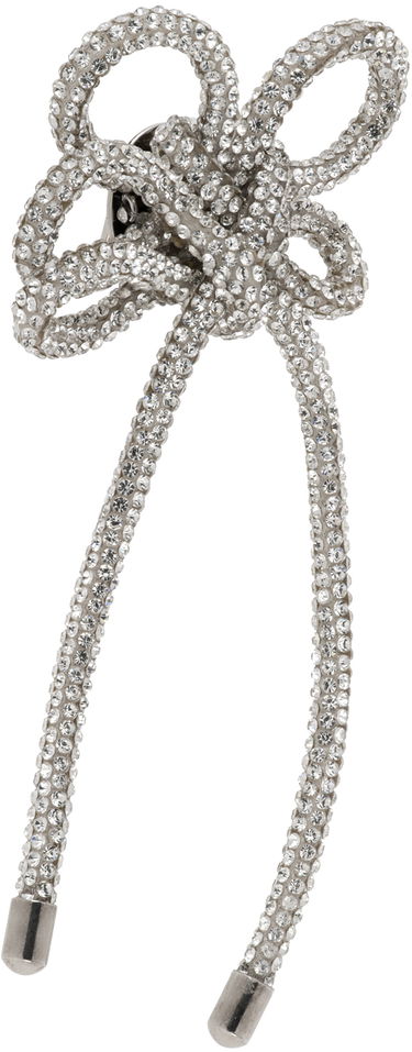 Uhani Acne Studios Crystal Cord Single Clip-On Earring Siva | C50427-, 1