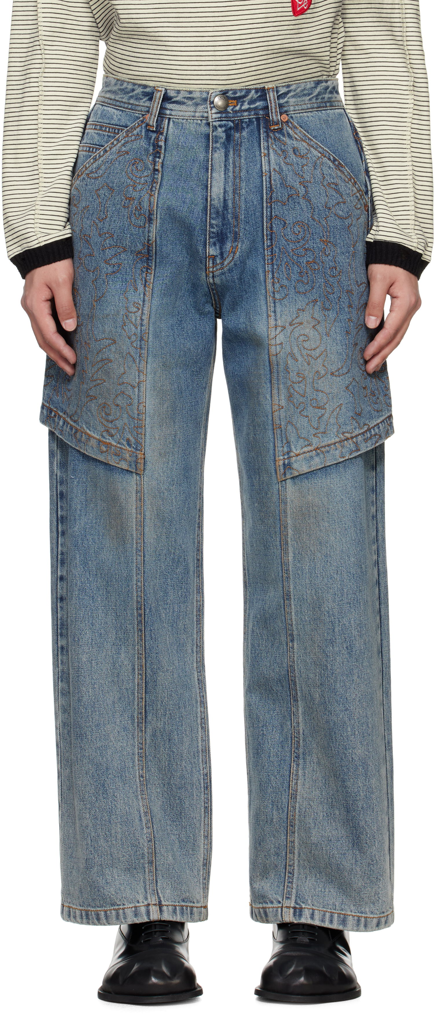 Kavbojke Andersson Bell Andersson Bell Embroidery Wrap Jeans Modra | apa782m, 0