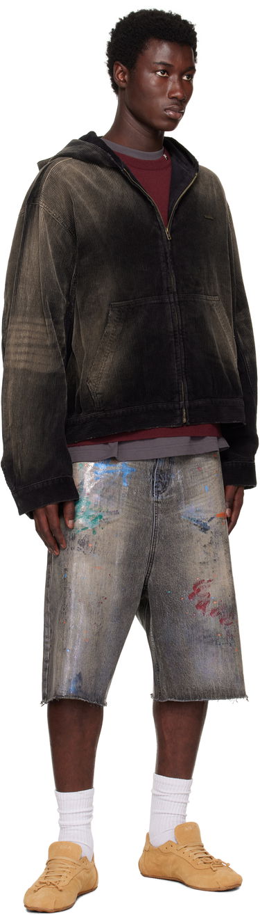 Jakna We11done We11done Vintage Wash Corduroy Zip-Up Hoodie Črna | WD-DJ2-25-318-U-BK, 3