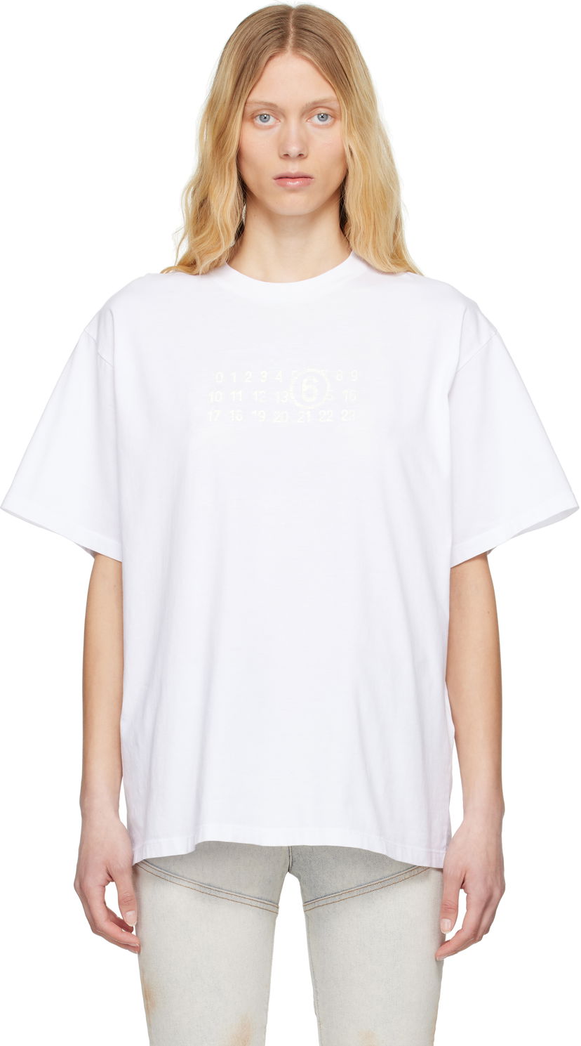 Majica Maison Margiela MM6 Maison Margiela Basic Jersey T-Shirt Bela | S62GD0202 M20115