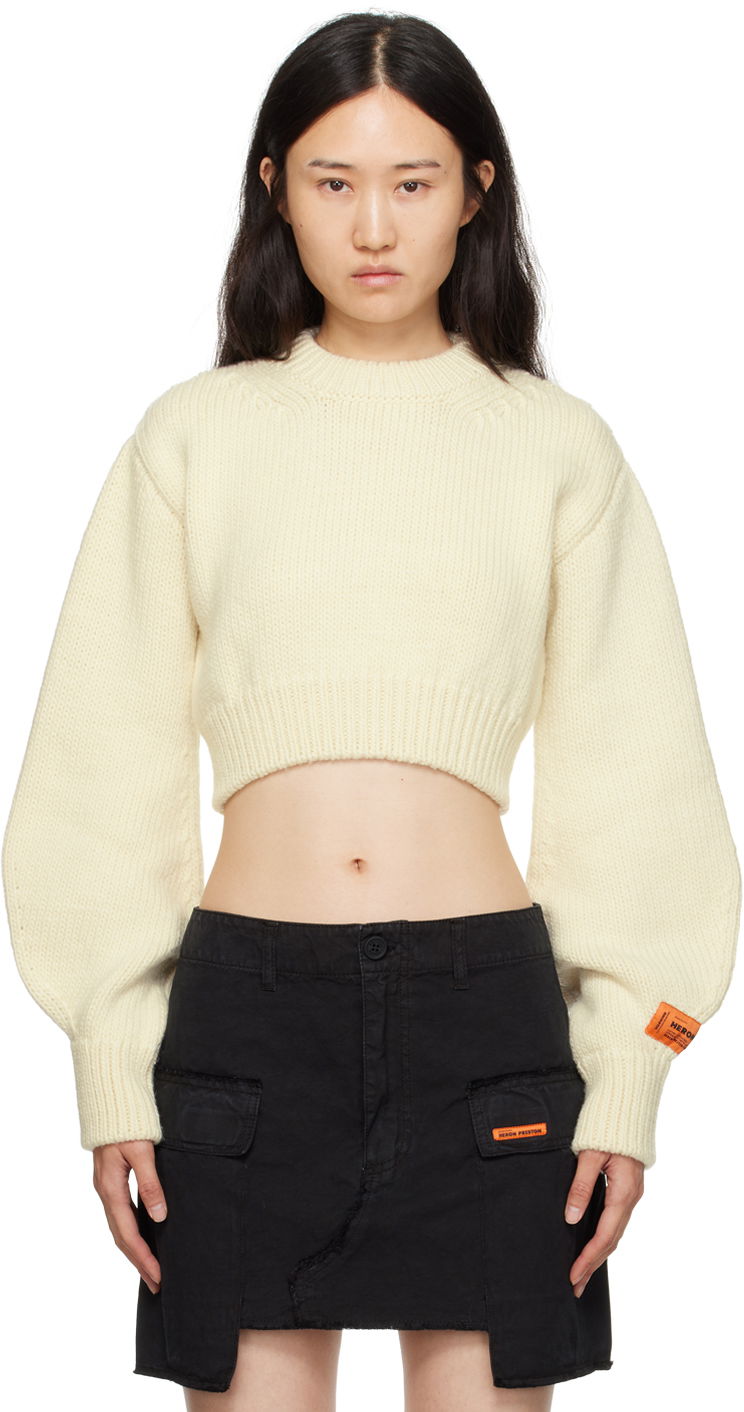 Pleteni pulover HERON PRESTON Cropped Sweater Bela | HWHE021F23KNI0010400, 0
