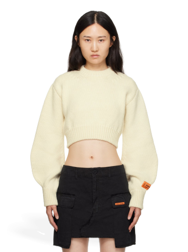 Pleteni pulover HERON PRESTON Cropped Sweater Bela | HWHE021F23KNI0010400