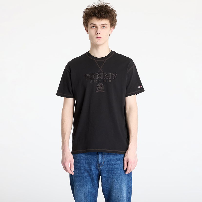 Majica Tommy Hilfiger Tommy Jeans Relaxed Tonal Crest Tee Črna | DM0DM20805 BDS