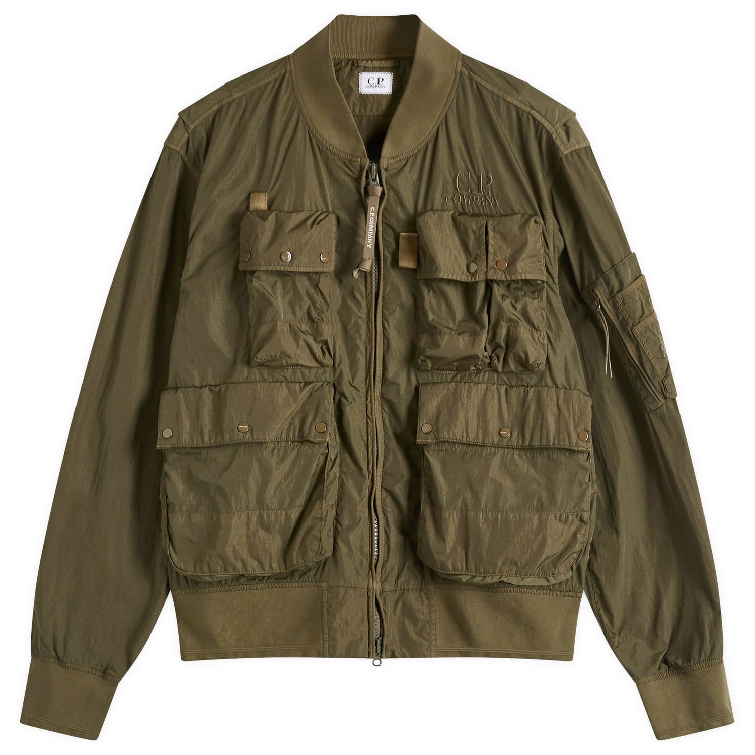 Bomber jakna C.P. Company C.P. Company Chrome-R Multipocket Bomber Jacket, Size Large Zelena | 18CMOW010A-005904G-683, 1