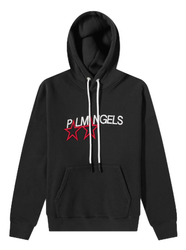 Pulover Palm Angels Racing Star Logo Popover Hoodie Črna | PMBB058F21FLE0081001