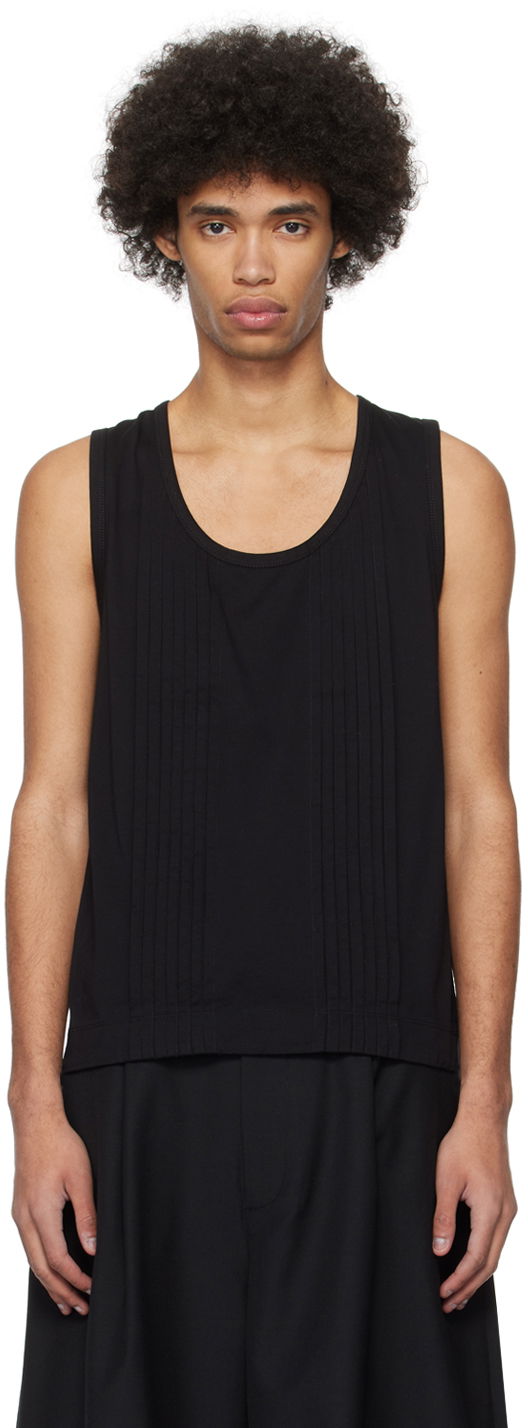Majica brez rokavov Simone Rocha Simone Rocha Double-Pleated Tank Top Črna | 5234 0553