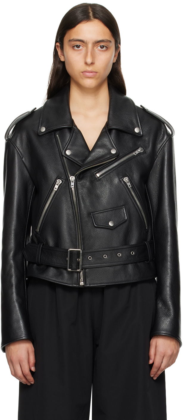 Bomber jakna We11done We11done Women's Leather Biker Jacket Črna | WD-R53-23-130-W-BK
