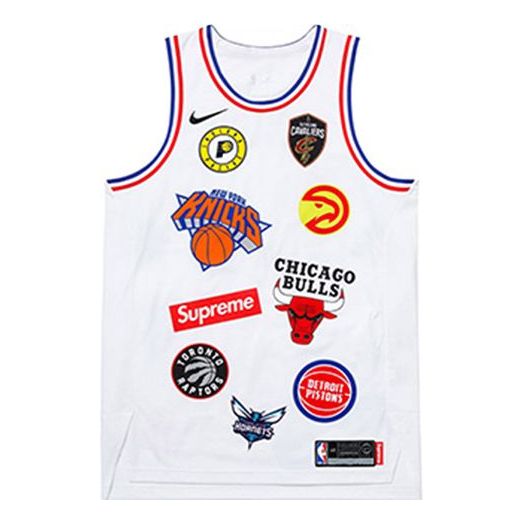 Majica brez rokavov Nike Supreme x NBA Teams Authentic Jersey Bela | AQ4228-100