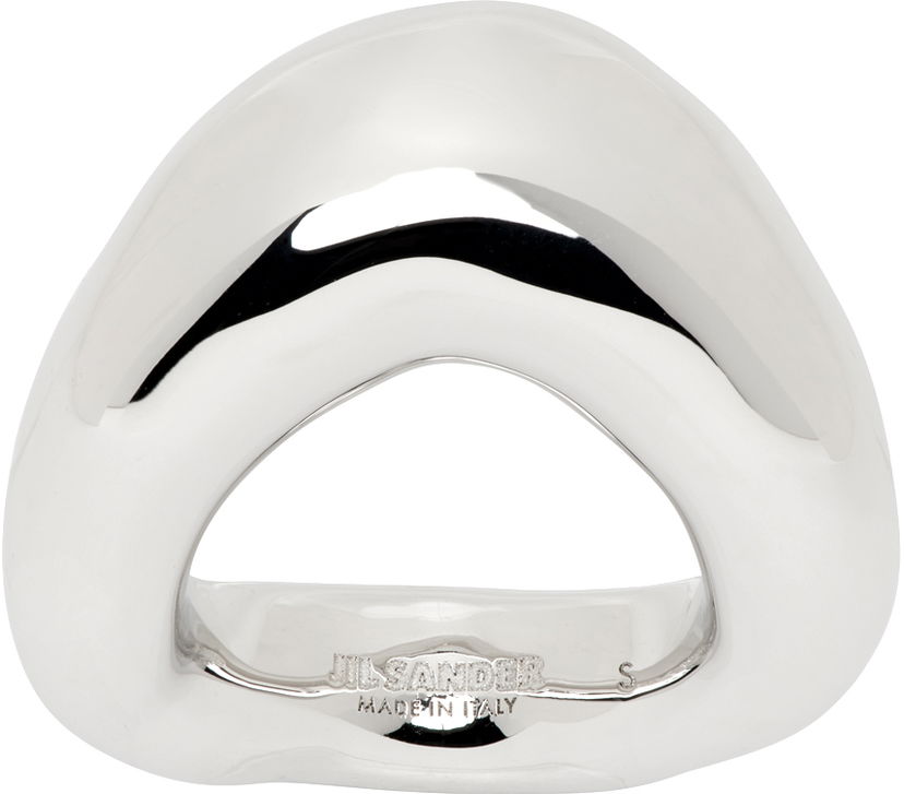 Prstan Jil Sander Band Ring "Silver" Kovinski | J11UQ0028_P4877