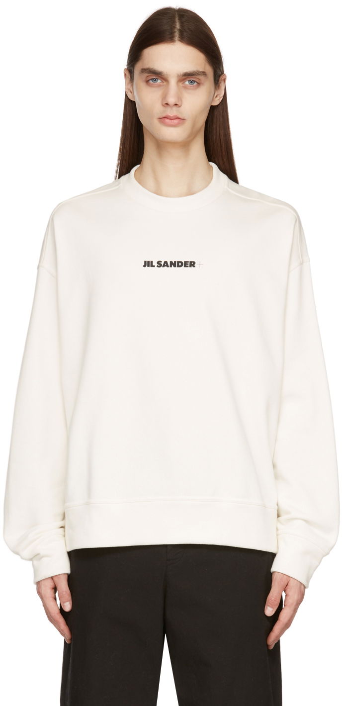 Pulover Jil Sander Jil Sander Logo Sweatshirt Bela | JPUU707532_MU248608