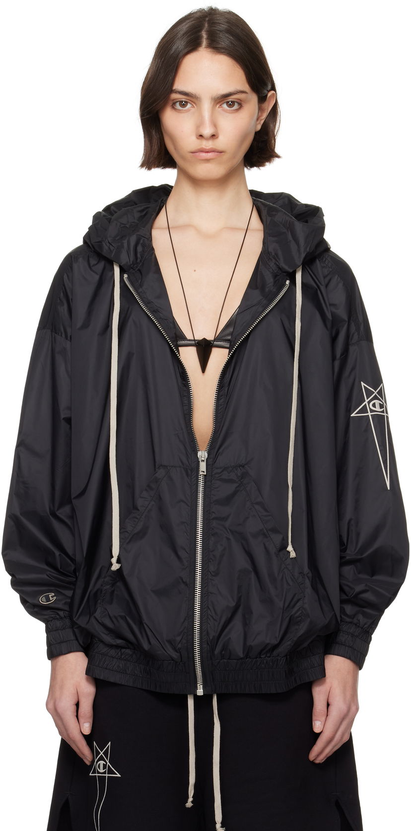 Vetrovka Rick Owens Rick Owens Champion Edition Jumbo Jason's Hoodie Črna | CW01E1661 CHNY