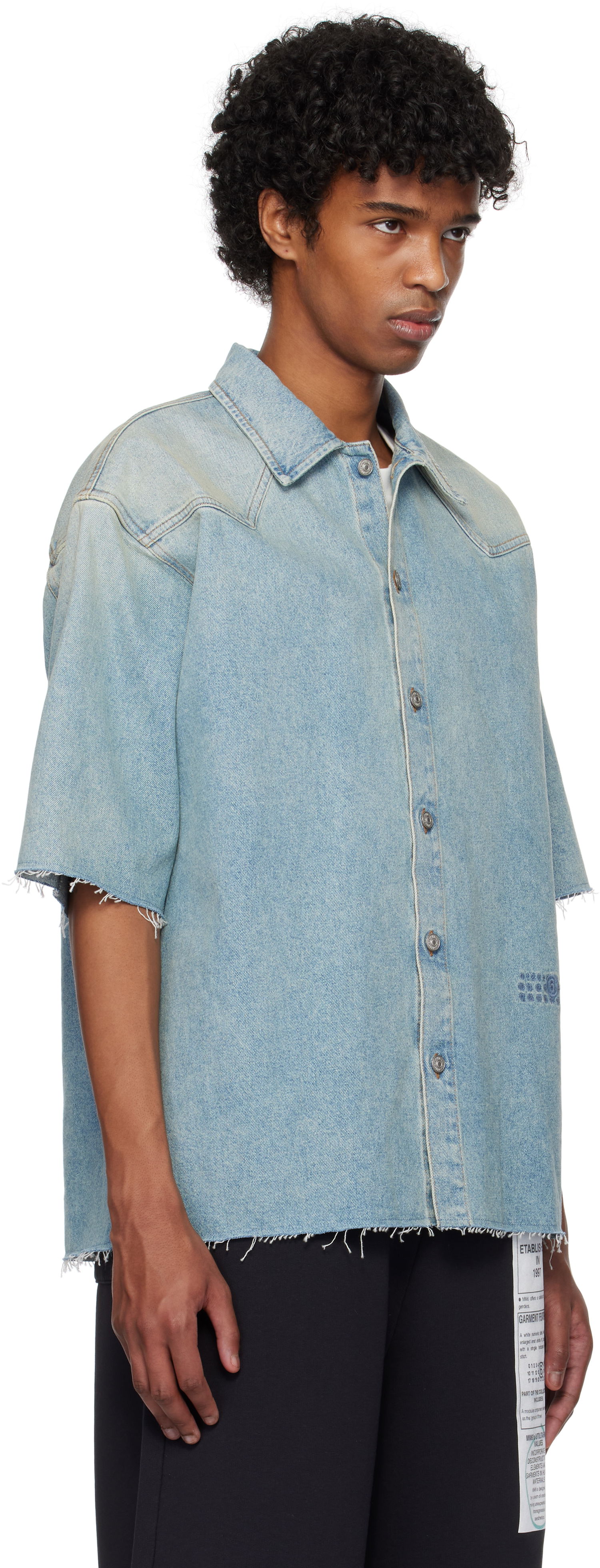 Srajce Maison Margiela MM6 Maison Margiela Short Sleeve Denim Shirt Modra | SH0DR0006 M30019, 1