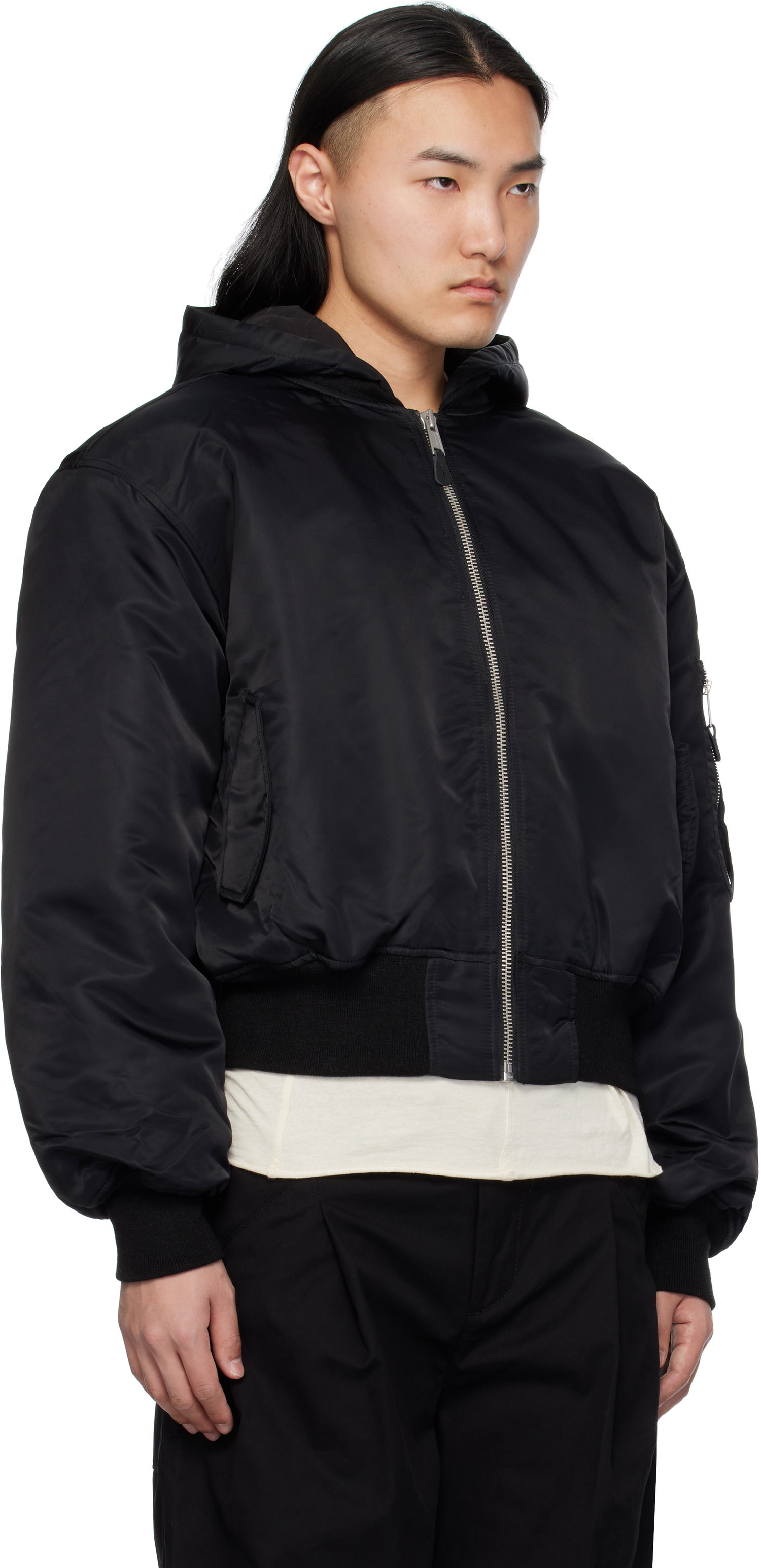 Bomber jakna Entire Studios Hooded Broad Bomber Jacket Črna | ES2539OI, 1