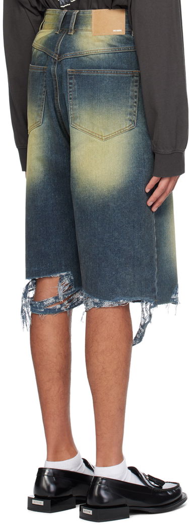 Kavbojke We11done Washed Denim Raw Edge Shorts Modra | WD-DP2-24-315-M-BL, 2