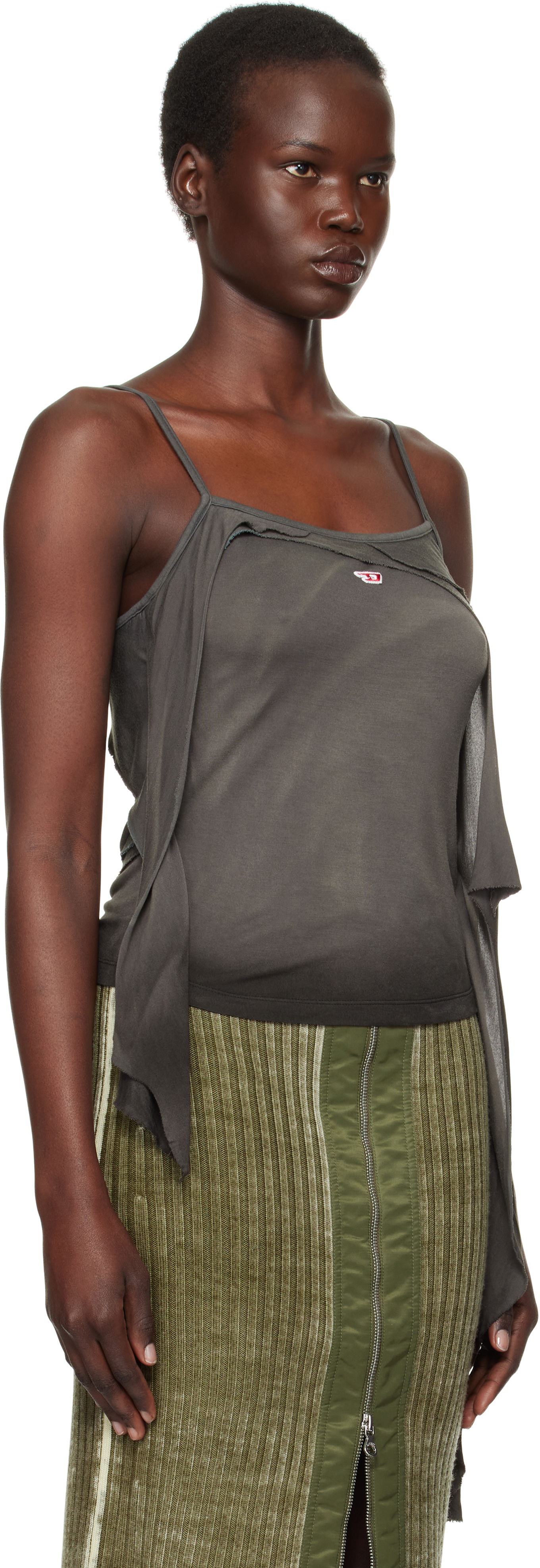 Majica brez rokavov Diesel T-Malo Distressed Tank Top Siva | A14067 0IPAL, 1