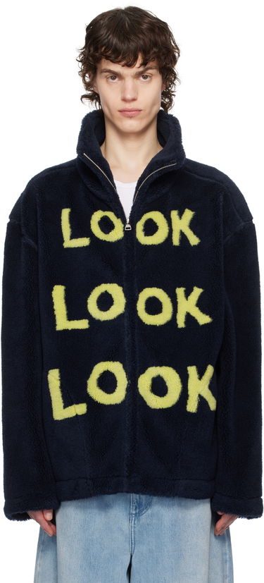 Pleteni pulover JW Anderson JW Anderson 'Look Look Look' Fleece Zip-Up Jacket Mornarica | JK0361-PG1711, 0