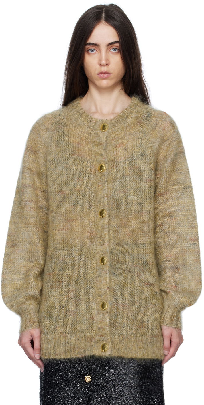 Pleteni pulover GANNI GANNI Brushed Cardigan Bež | K1780