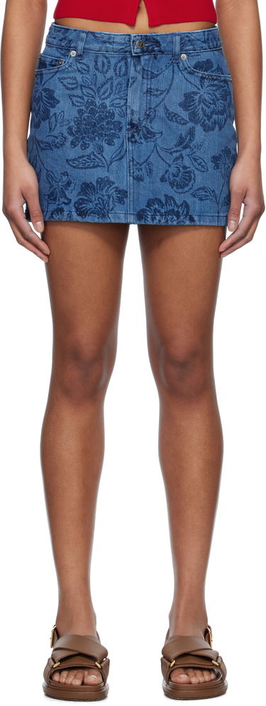 Krila A.P.C. A.P.C. Floral Denim Miniskirt Modra | COHGQ-F06093, 0
