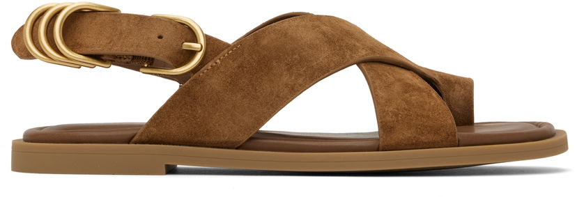 Modni dodatki rag & bone rag & bone Gia Suede Crossover Sandals Rjava | WFF25SF1004SU04