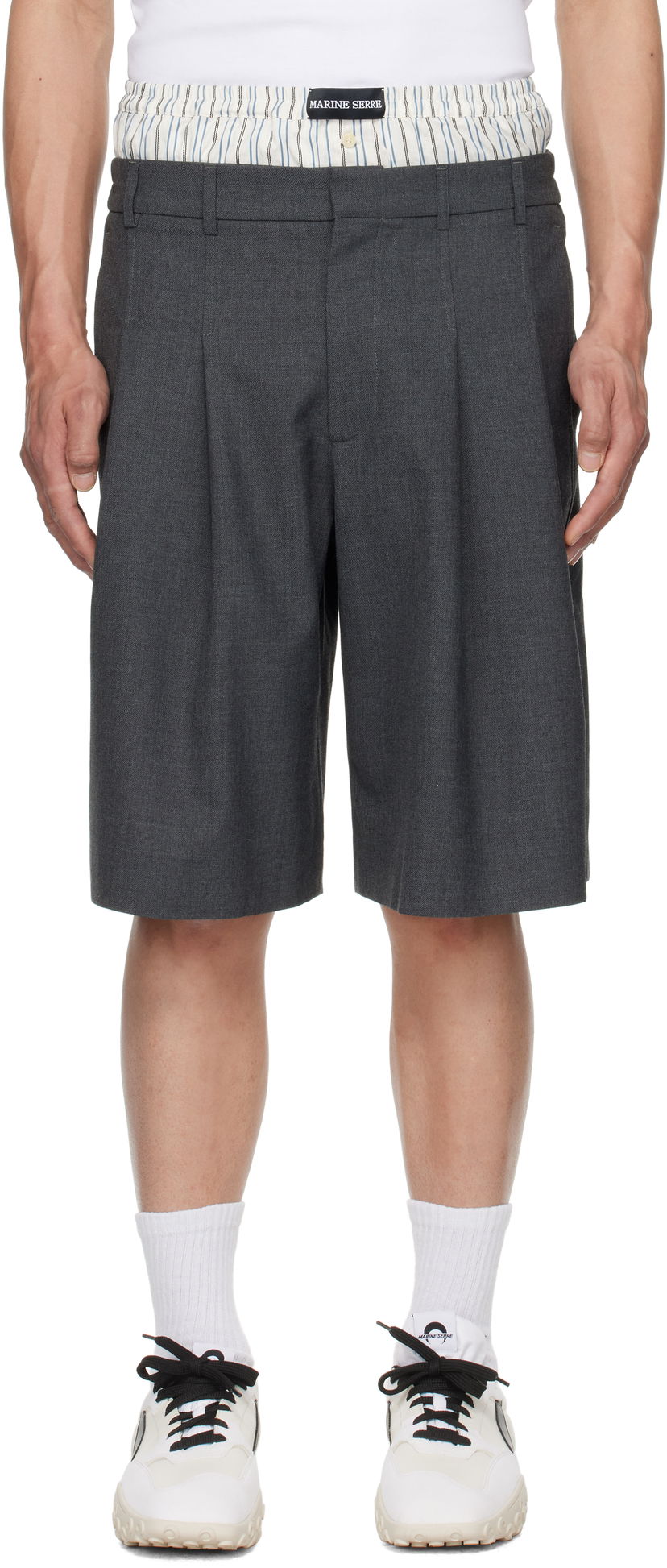 Kratke hlače Marine Serre Marine Serre Regenerated Tailoring Shorts Siva | MSH010A DWOV0057