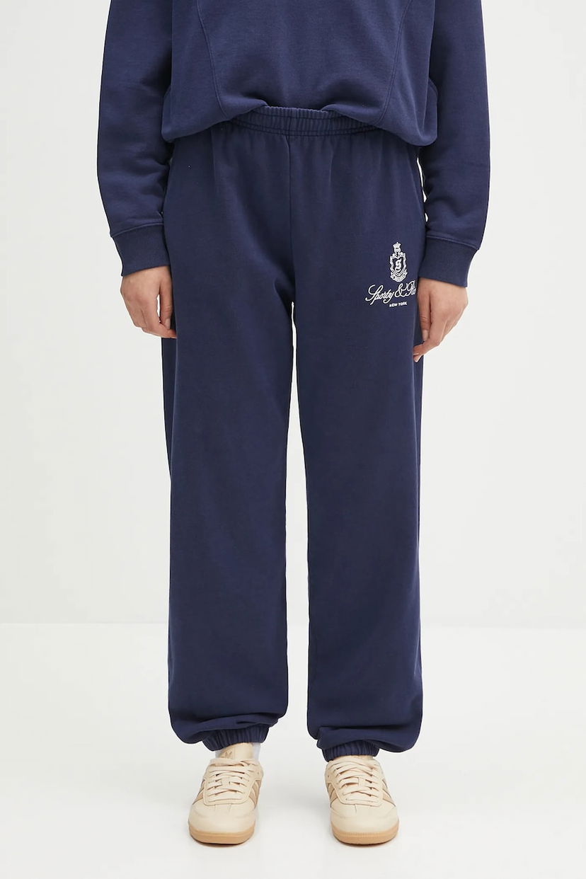 Trenirka Sporty & Rich Sporty & Rich Vendome Embroidered Appliqué Sweatpants Mornarica | PA036606231BL106