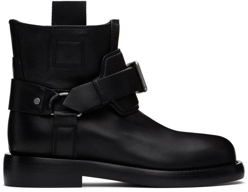 Oblačila Burberry Burberry Leather Cobble Boots Črna | 8101287, 0