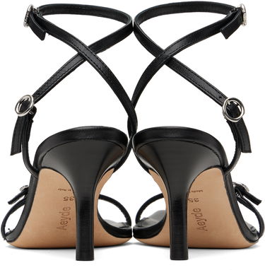 Modni dodatki Aeyde Aeyde Hallie Leather Stiletto Heeled Sandals Črna | A11-HS-HTLS13ST134-FW24-800-007, 1