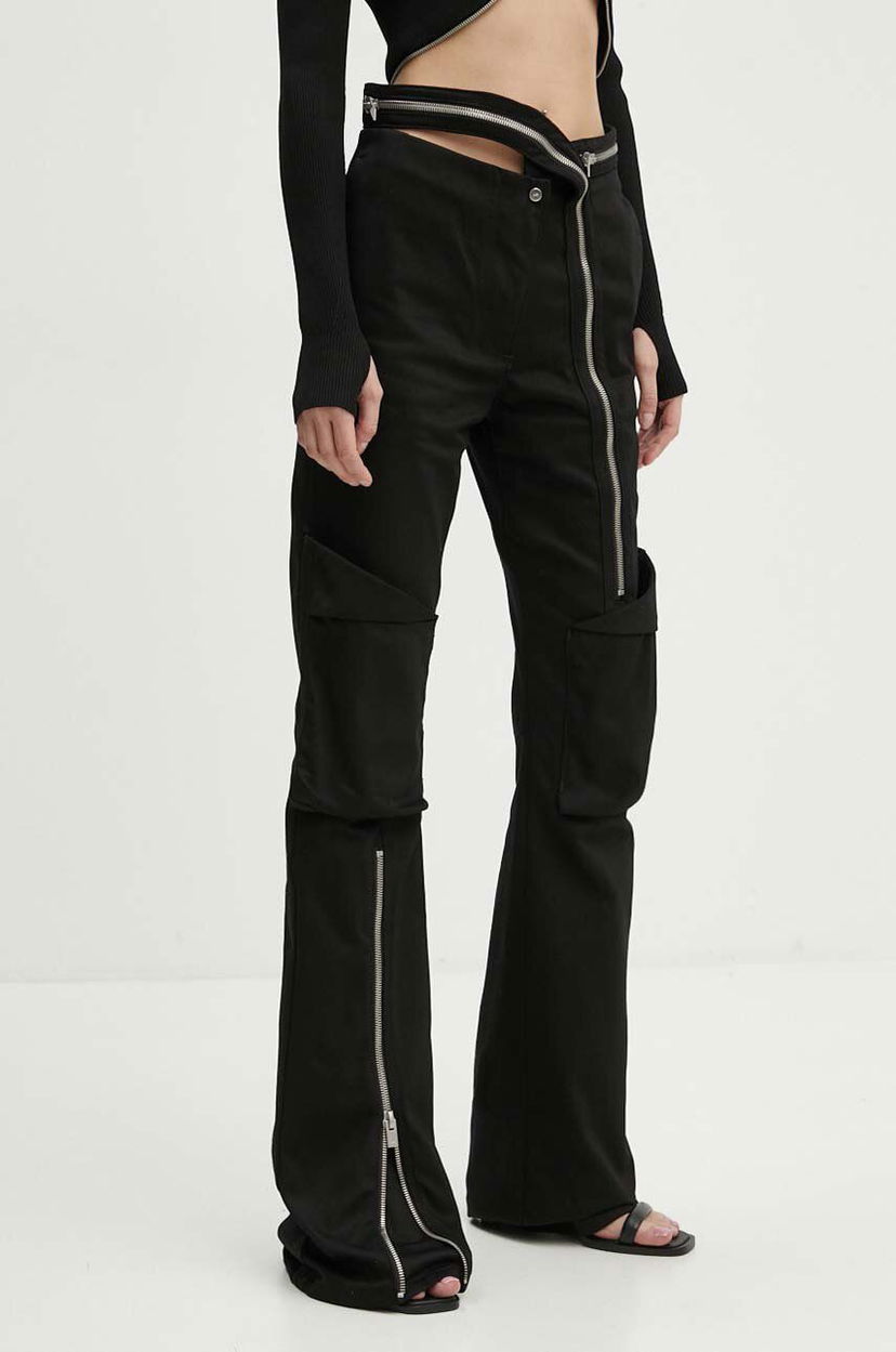 Hlače HELIOT EMIL Cutout High Waist Zipper Pants Črna | HE.W.10.124.BLK01