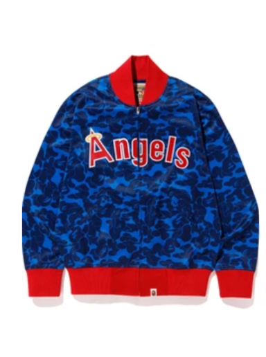 Jakna BAPE Mitchell & Ness x Angels Jacket Modra | 001LJF731913XBLB