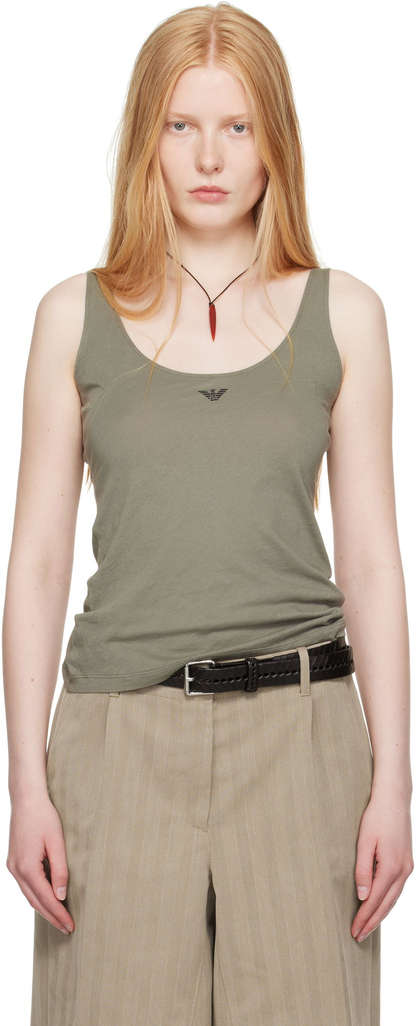 Majica brez rokavov OUR LEGACY Emporio Armani Rivera Tank Top Zelena | WS2256RG