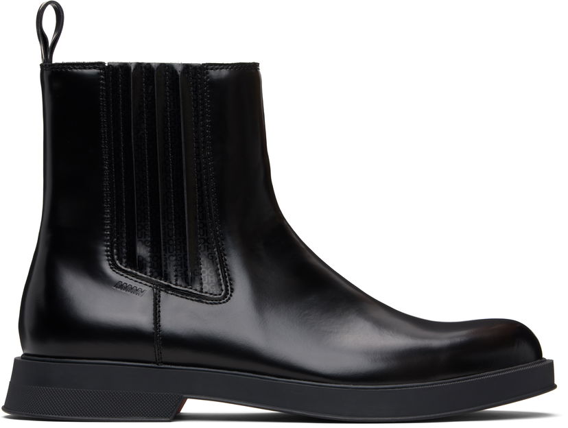 Superge in čevlji BOSS Hugo Embossed-Logo Chelsea Boots Črna | 50552567