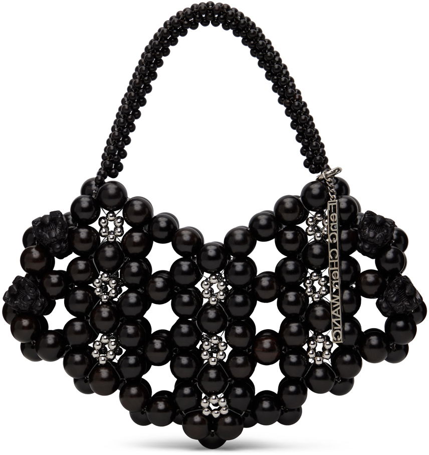 Torbica Feng Chen Wang Feng Chen Wang Beaded Heart Shaped Bag Črna | FUS17AC15B, 0