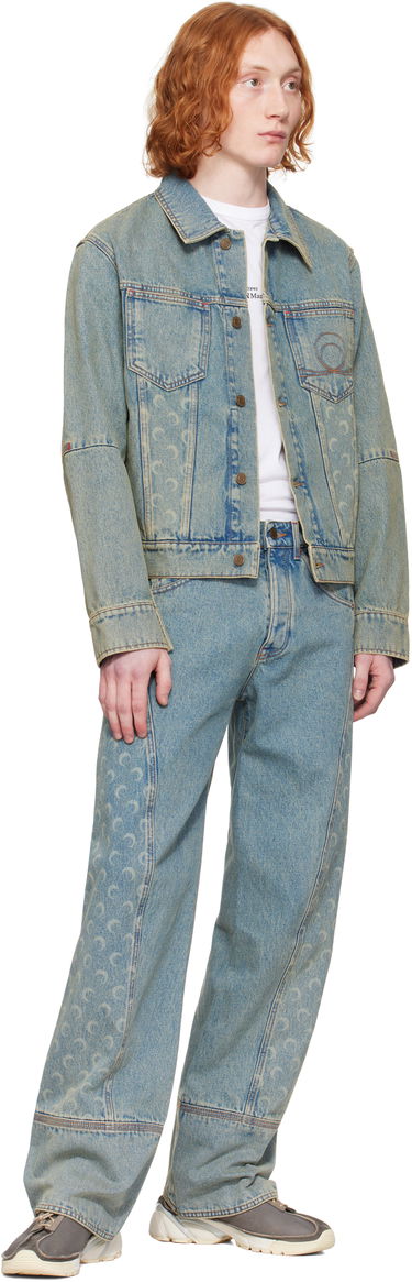 Jakna Marine Serre Marine Serre Moon Laser Denim Trucker Jacket Modra | MJA063A CDEN0003, 3