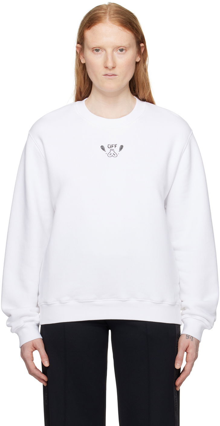Pulover Off-White White Bandana Arrow Sweatshirt Bela | OWBA055S24FLE0020101