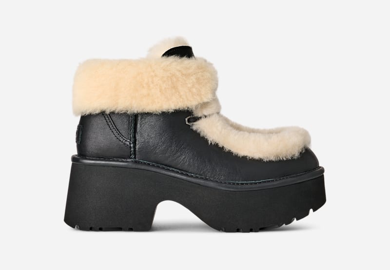 Superge in čevlji UGG UGG Classic Esmee Leather Boots Črna | 1176110-BLK