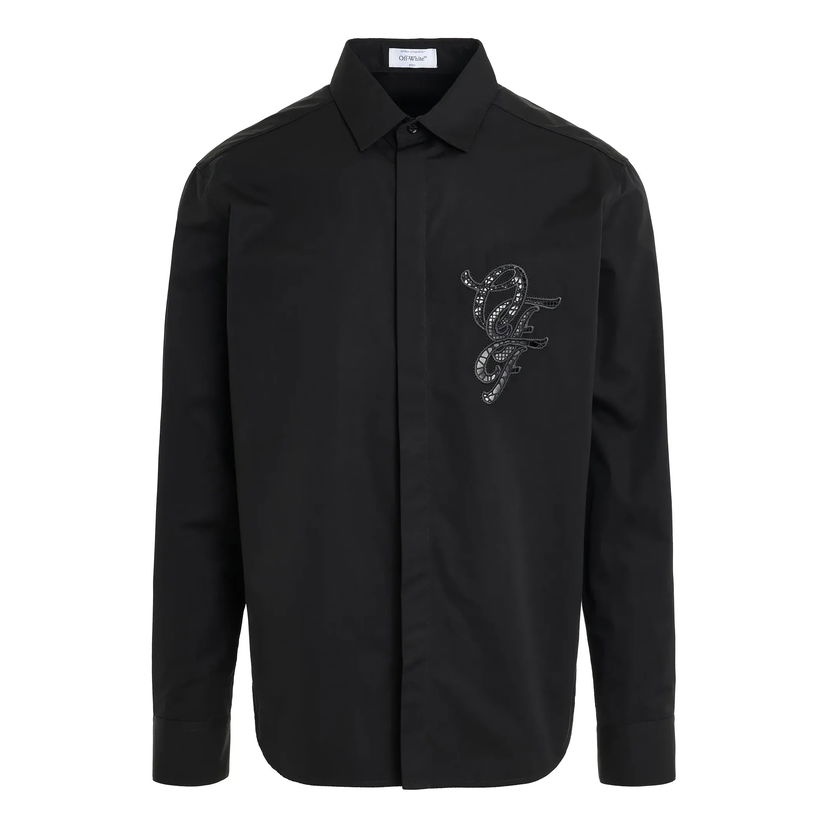 Srajce Off-White Nature Lover Heavy Cotton Shirt Črna | OMGE040S24FAB0041010