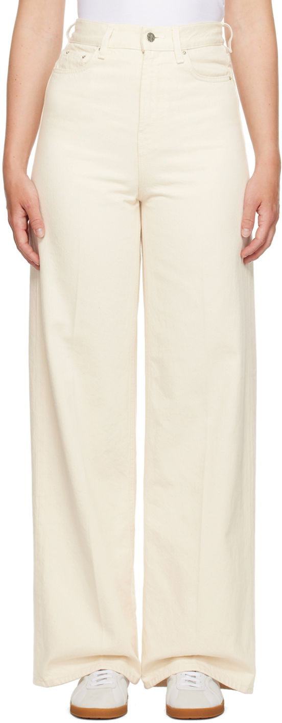 Kavbojke TOTEME TOTEME Wide Leg Jeans Bela | 242-WRB2429-FB0083
