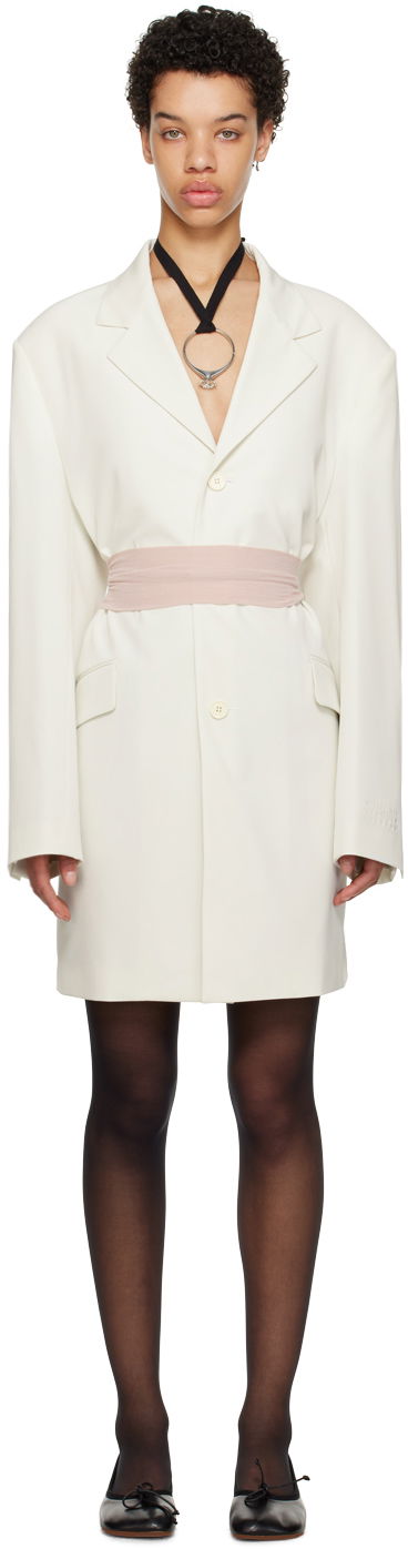 Plašči Maison Margiela Buttoned Oversized Coat Bela | S62AA0056 S54445