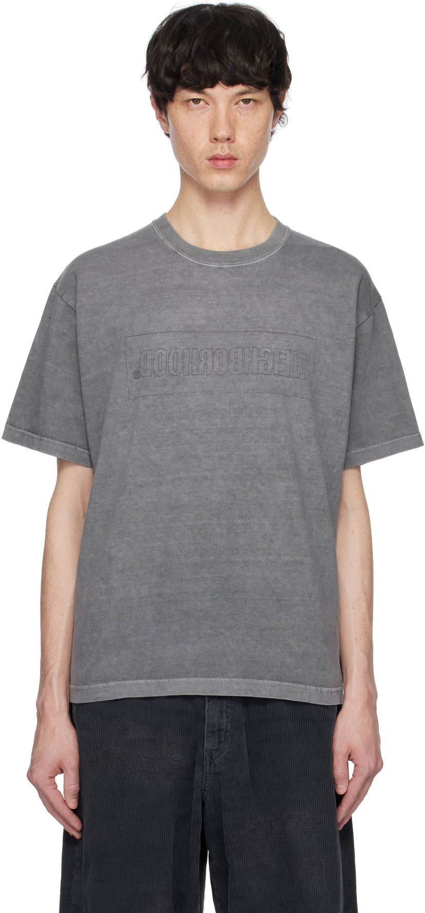 Majica Neighborhood Mirrored Logo Graphic T-shirt Siva | 242PCNH-ST19