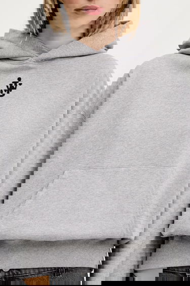 Pulover JW Anderson JW Anderson Anchor Embroidery Cropped Hoodie Siva | JW0216.PG1719.907, 3
