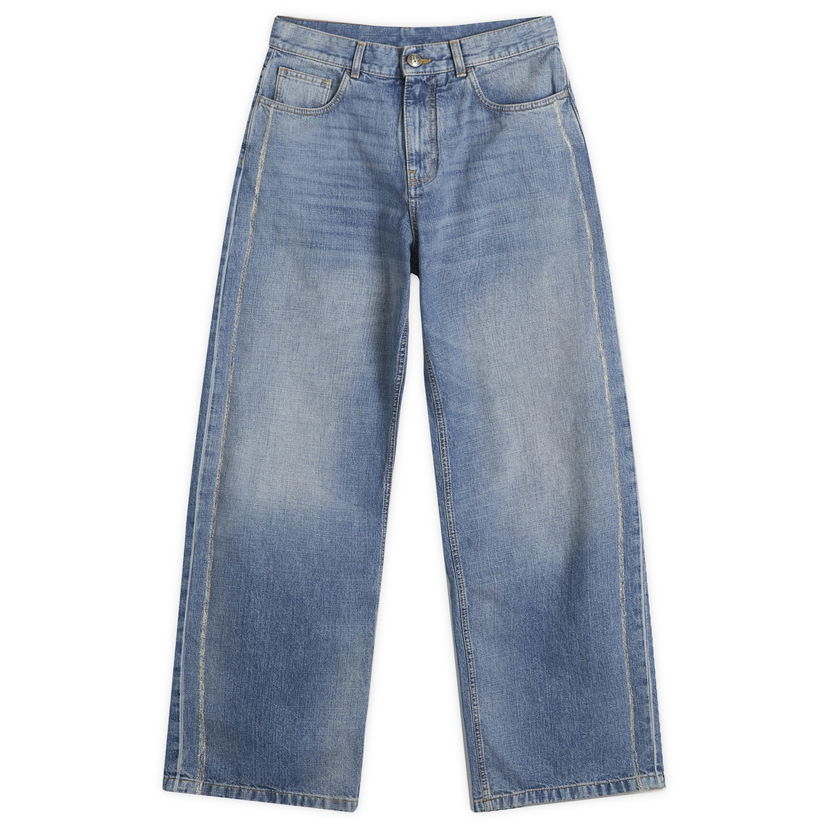Kavbojke Palm Angels Palm Angels Loose Fit Jeans 28" Modra | PMYA049S25DEN0024040